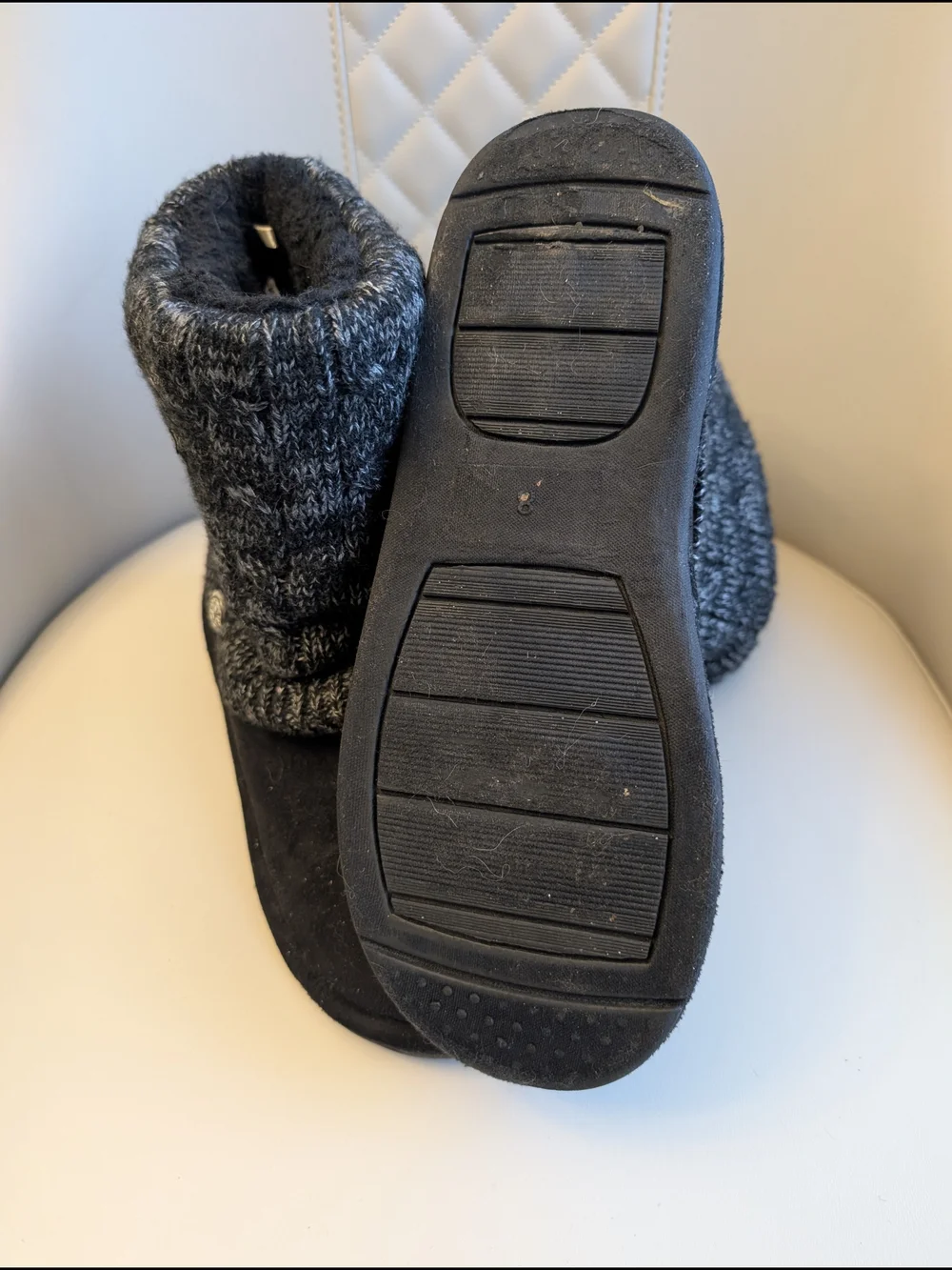 Cozy Knit Cuff Women's Sz 8 Winter Boots - Black/Grey